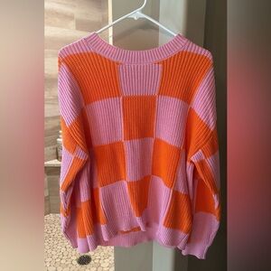Sugarlips Pink and Orange Check Sweater